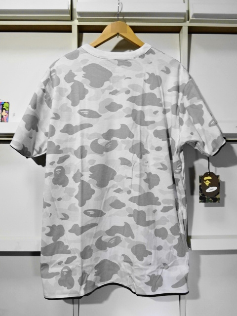 初期【Ｌ】BAPE リバーシブル Tシャツ ブラック カモ×ホワイト カモ カラーカモ 新迷彩 A BATHING APE（ア ベイシング エイプ） NIGO 新品_画像4