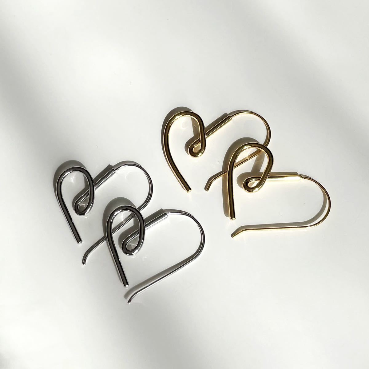  wire Heart earrings | Gold 