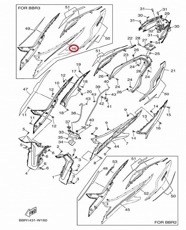 YAMAHA 純正 AEROX155['21-] ステッカー 左サイドカウル[車体カラー：ブルーメタリック] #BBR-F179P-00【GRAPHIC, 1】_画像2