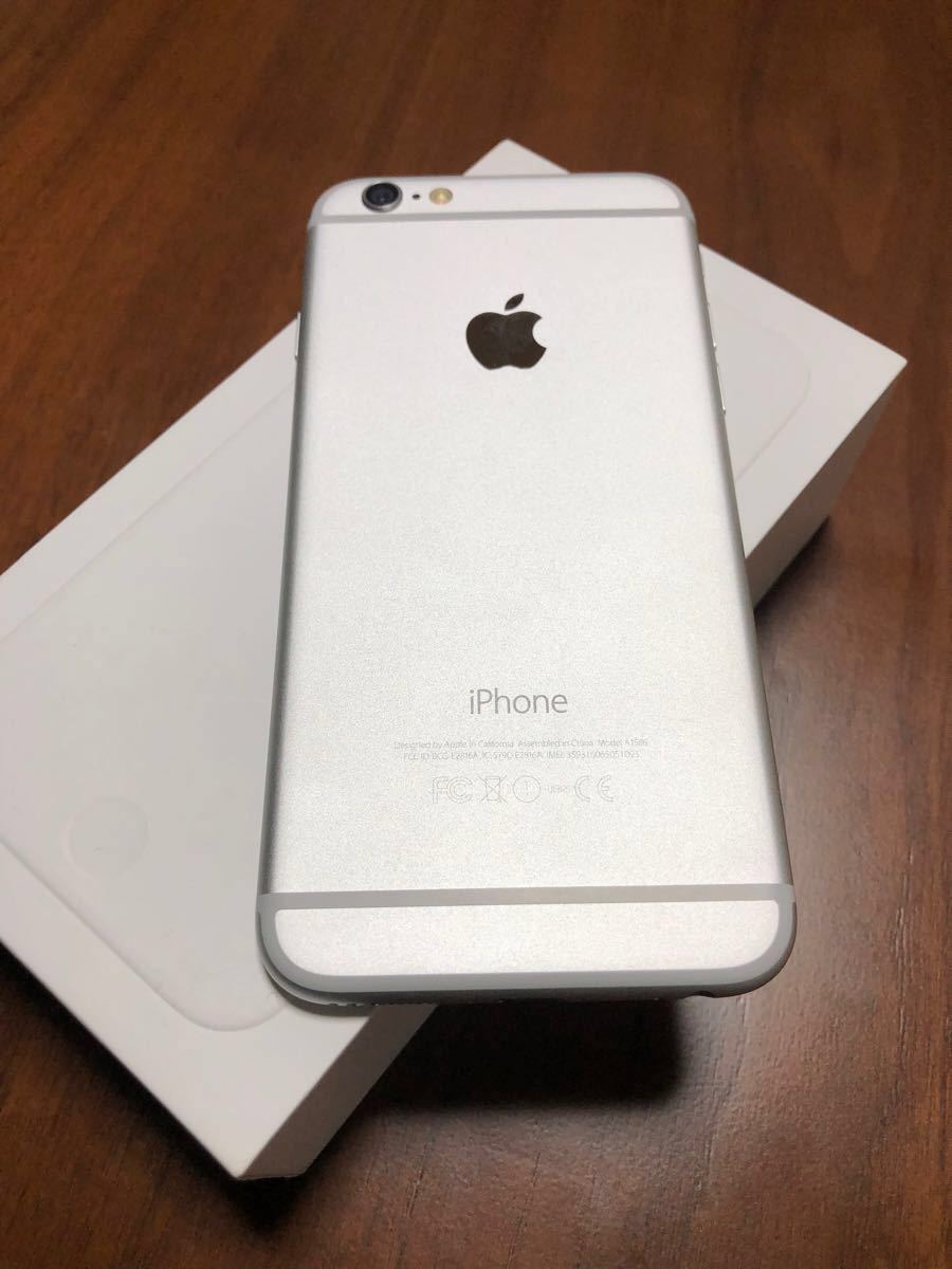 iPhone6 silver 16GB au、イアホン未使用品、電源ケーブル、箱