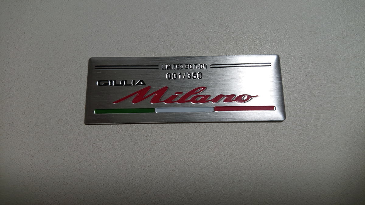  Alpha Romeo new model Giulia (952) for limited model [GIULIA Milano] serial number go in shift panel for aluminium sticker badge 1 sheets 