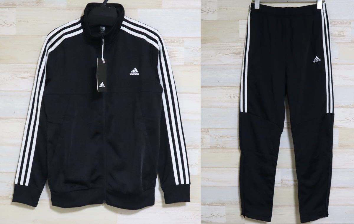  new goods regular price 7689 jpy 150.adidas Adidas Kids jersey top and bottom set setup TIRO black white 