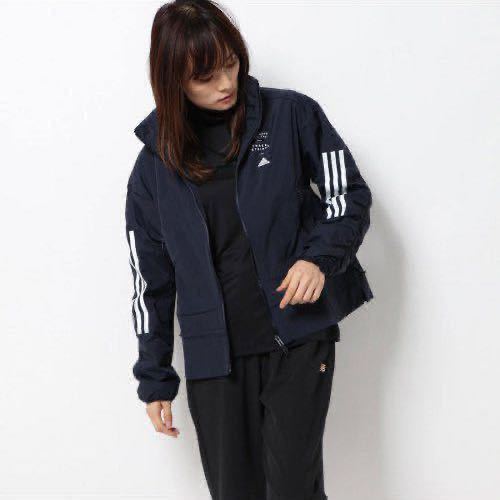 新品 定価9339円 Mサイズ adidas アディダス レディース ウインドジャケット ランニング トレーニング スポーツウエア ネイビー.