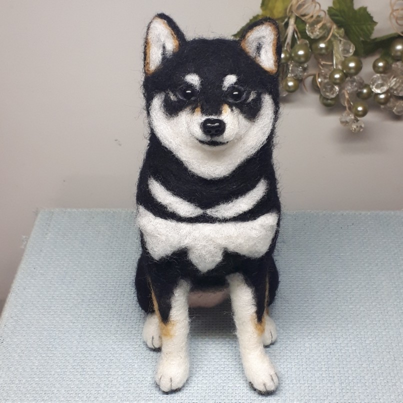 Yahoo!オークション - 羊毛フェルト 犬 柴犬 黒柴 Yahoo!オークション - 羊毛フェルト 犬 柴犬 黒柴