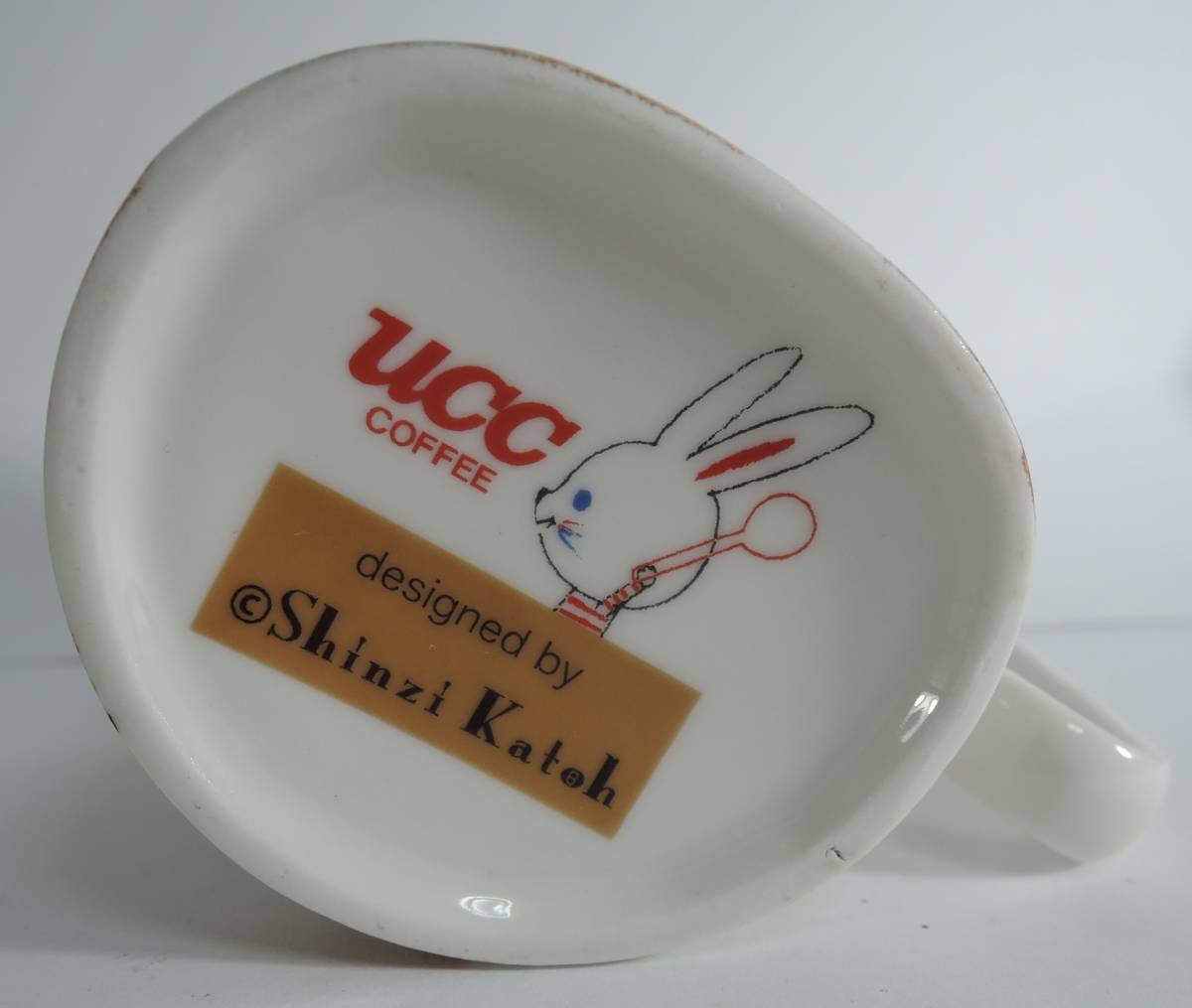 ☆T07■UCCコーヒー　SINZI　KATOH　　ウサギ　フタ付き　マグカップ　陶器製■シンジカトウ　未使用_画像8