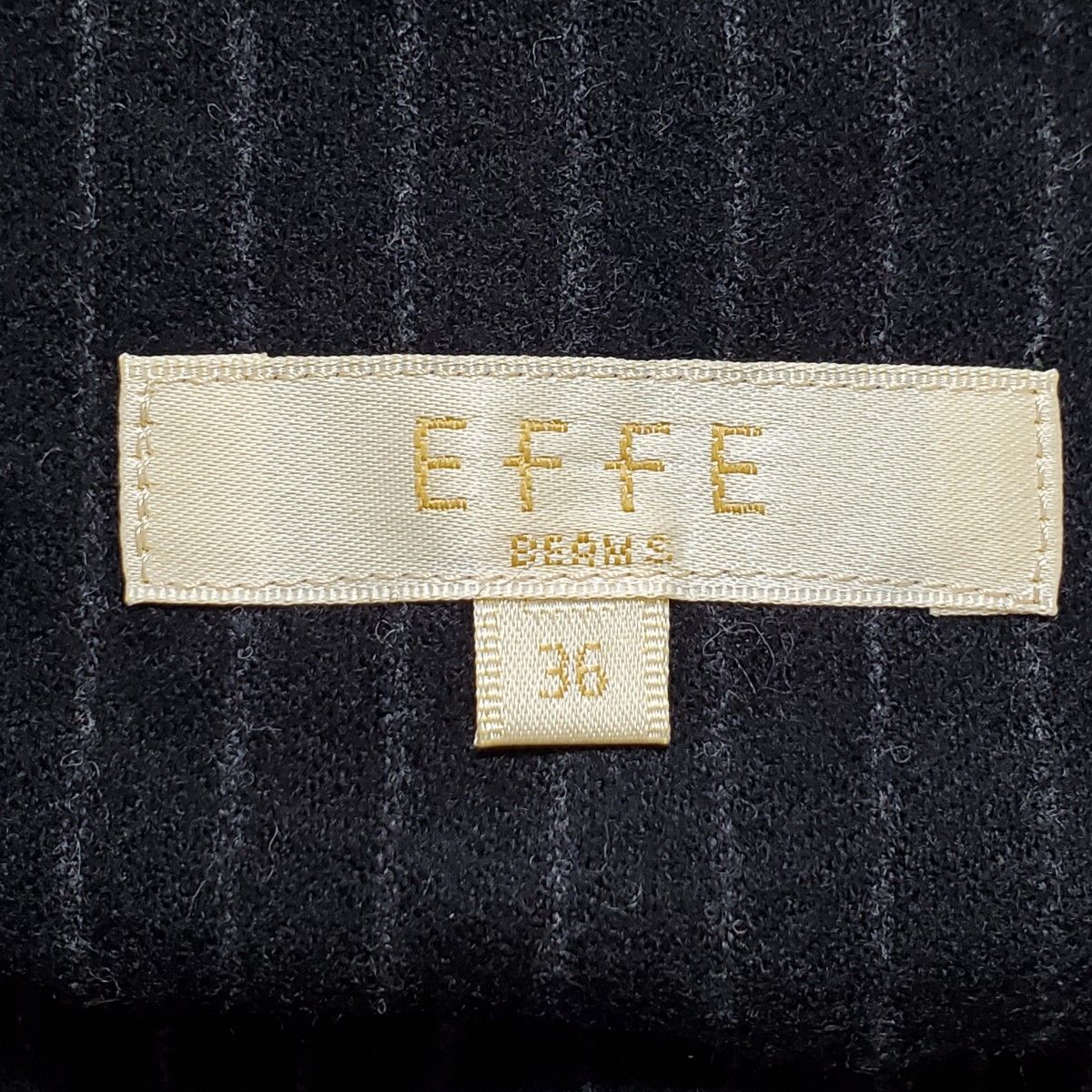 EFFE BEAMS エッフェ ビームス ナロースカート ミモレ丈 36 Sサイズ ウールスカート 濃紺 黒 ブラック ストライプ