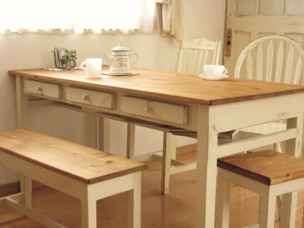 10ｃ…drawers6 dining TABLE/notダイニングテ-ブルアンティーク_画像1