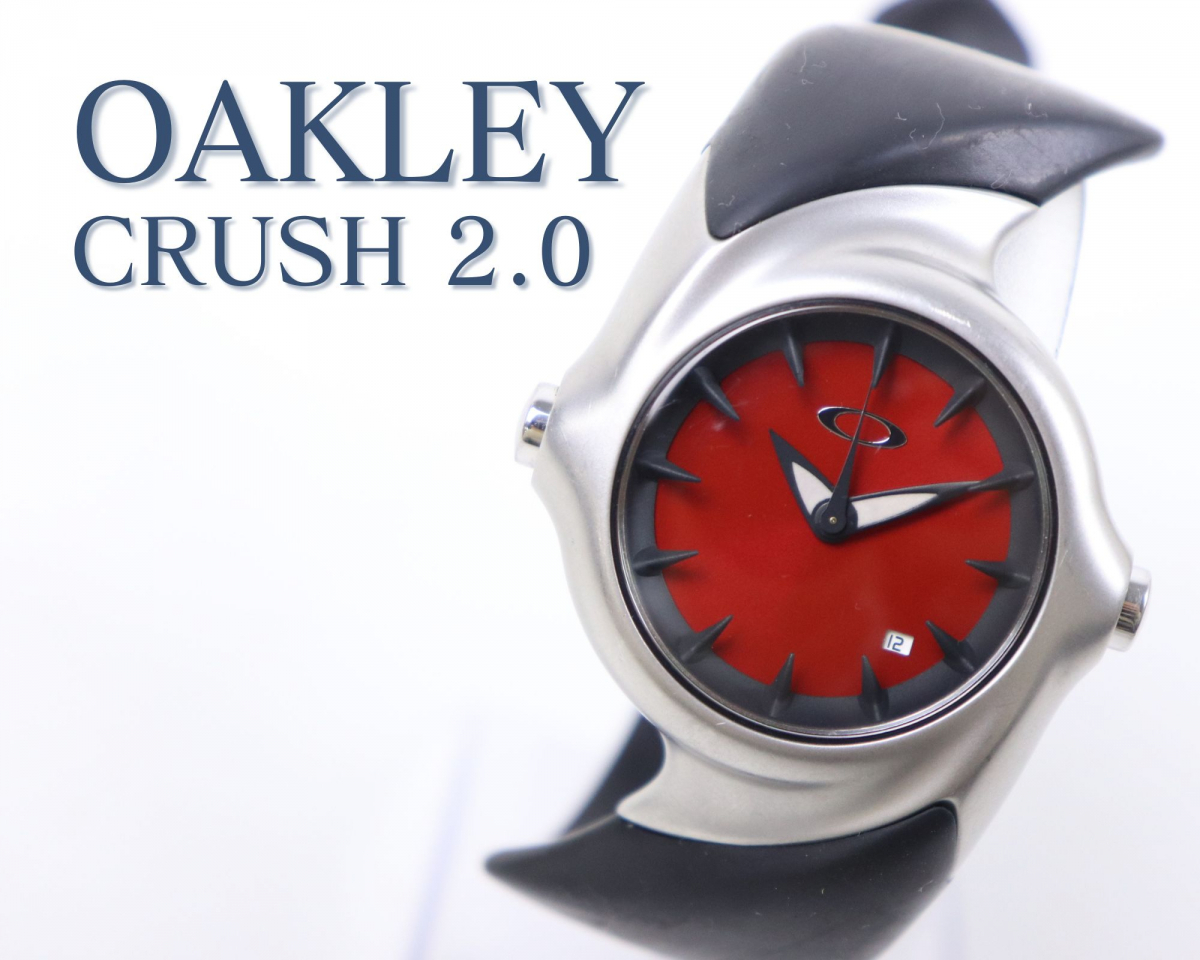 国産原料100% オークリー OAKLEY CRUSH 時計 RED SKULL 稼動品 - 通販