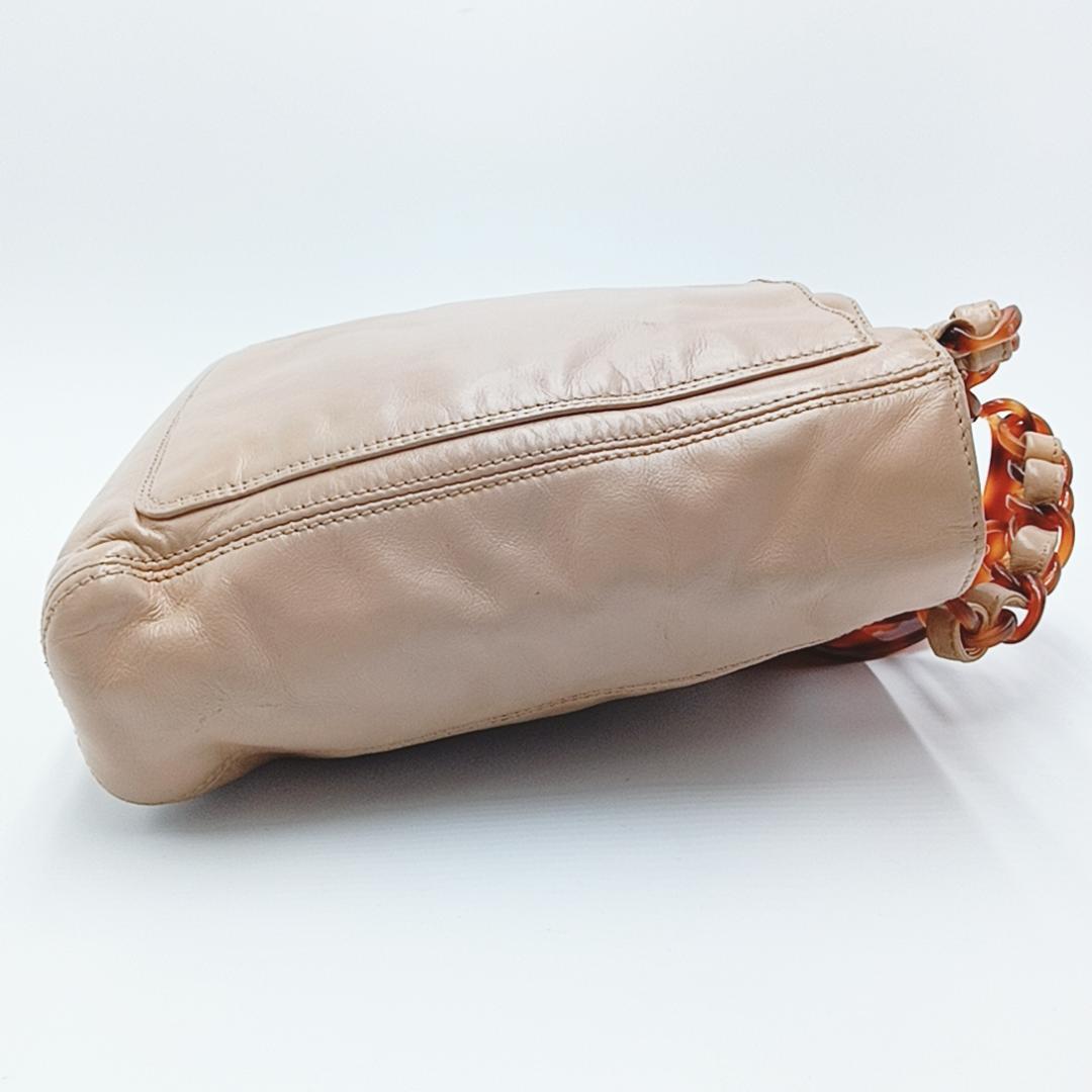 シャネル ハンドバッグ べっ甲 ベージュ チェーン レザー し | althaia
