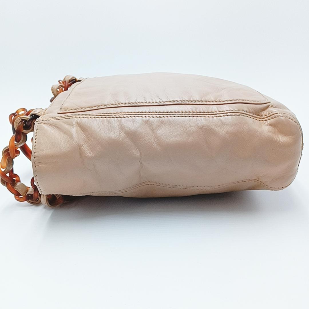 シャネル ハンドバッグ べっ甲 ベージュ チェーン レザー し | althaia