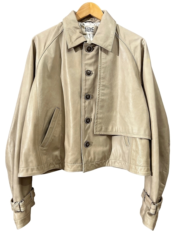 送無 NotE ノート 21AW Contrast over trench single COW LEATHER カウ