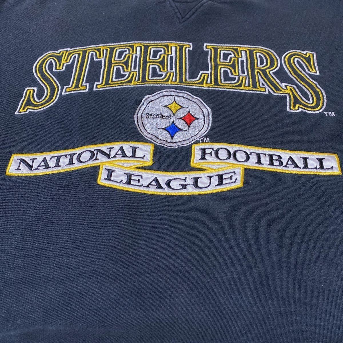 00s LOGOATHLETIC NFL Pittsburgh Steelers ピッツバーグ・スティーラーズ スウェット トレーナー L USA古着 アメリカ古着の画像5
