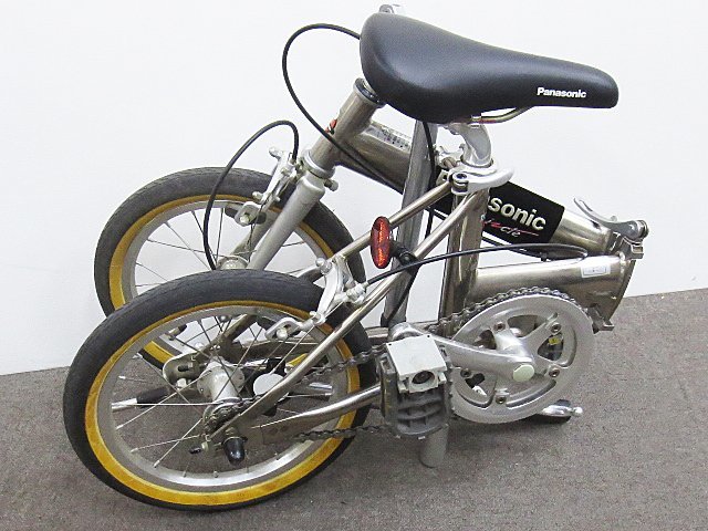 ∞ Panasonic パナソニック 14インチ 折りたたみ自転車 B-PEMT23 トレンクル7500 軽量 チタンフレーム □H8_画像3