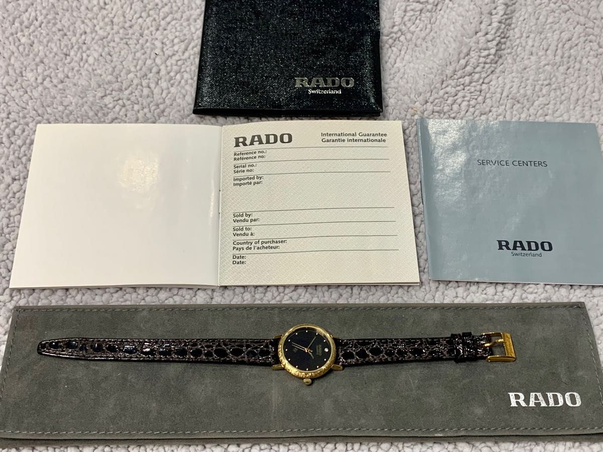 早い者勝ち！美品 ほぼ未使用◆電池交換済 Rado クォーツ レディース 腕時計 スイス製 ダイヤ レザー 革ベルト アナログ