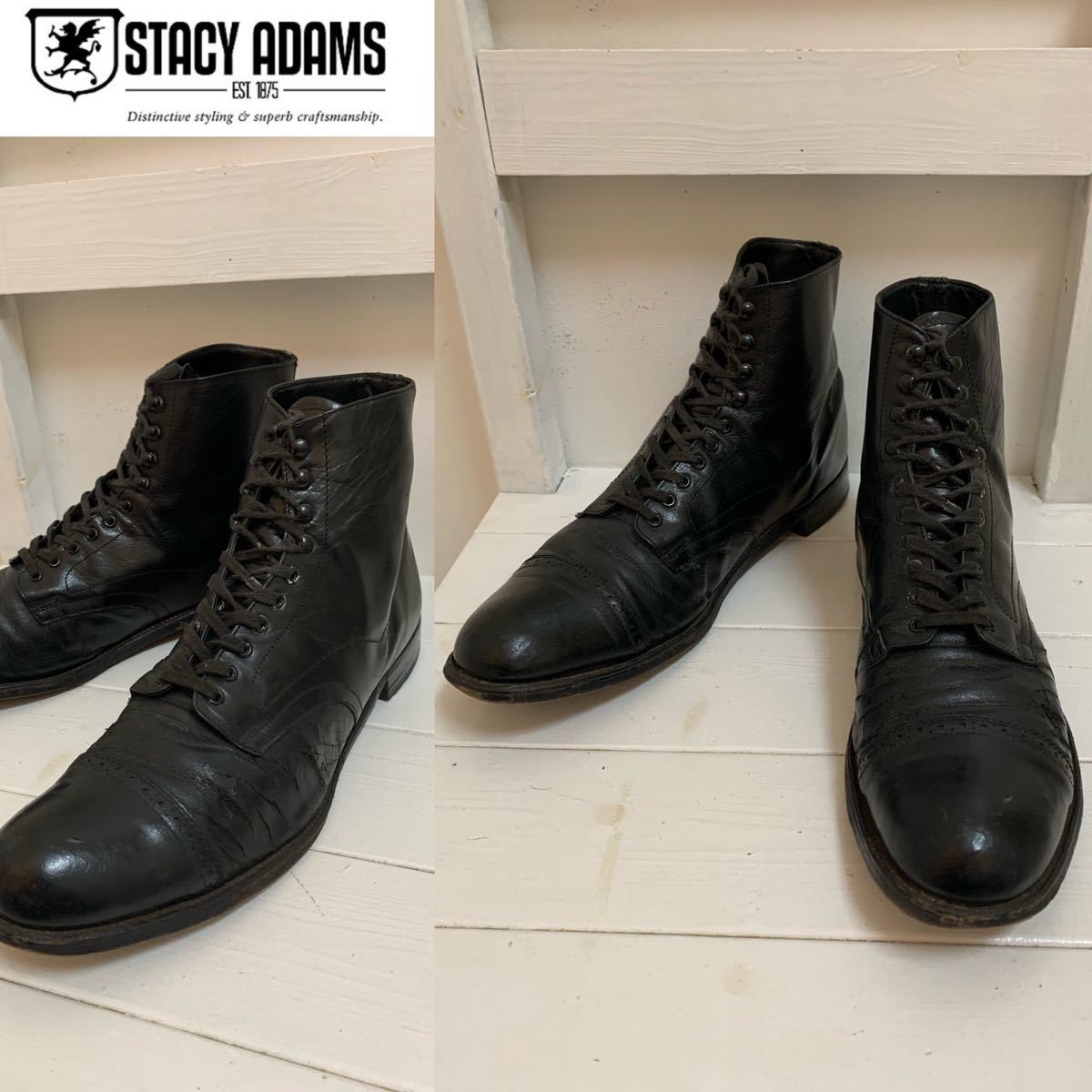 新品入荷 STACY アーカイブ (27.5位) D 10 ブラック レースアップ