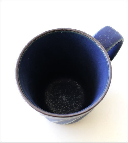 マグカップ 大きい おしゃれ 磁器 かわいい 和モダン 日本製 波佐見焼 焼き物 シンプル ブルー モダン ねじり縞 青 ビッグマグ_画像5