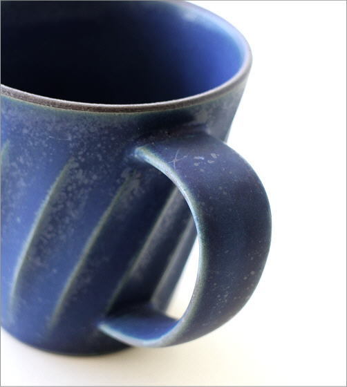マグカップ 大きい おしゃれ 磁器 かわいい 和モダン 日本製 波佐見焼 焼き物 シンプル ブルー モダン ねじり縞 青 ビッグマグ_画像4