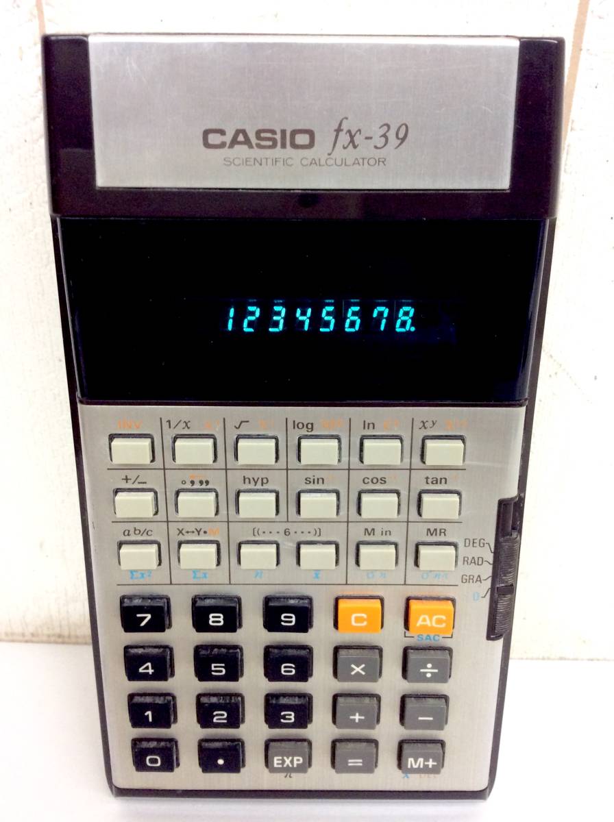 当時物 【 カシオ FX-39 カリキュレーター 】 CASIO SCIENTIFIC CALCULATOR 中古品 実働品 動作確認済み 昭和レトロ ヴィンテージ_画像2