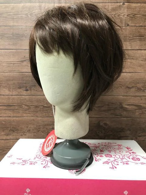 新品☆坂巻哲也フルウィッグ♪人毛MIXエレガントショート♪ダークブラウン☆c950 4