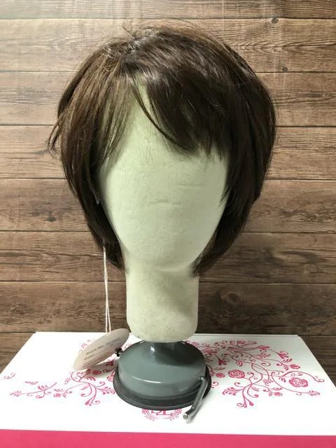 新品☆坂巻哲也フルウィッグ♪人毛MIXエレガントショート♪ダークブラウン☆c950 3