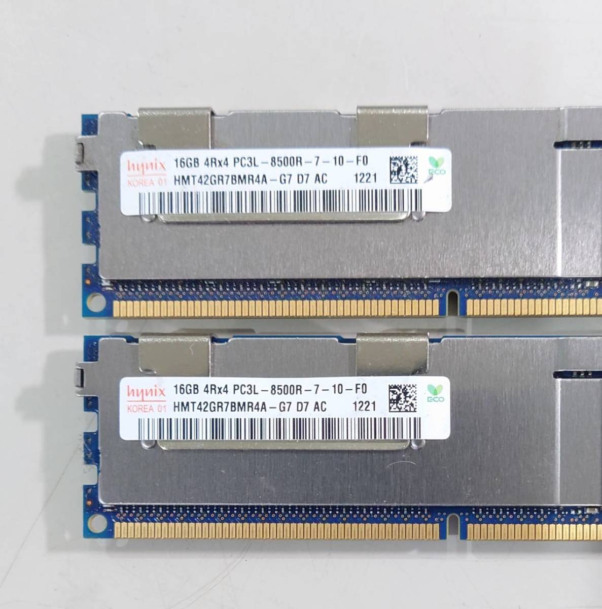 KN2958 【現状品】hynix 16GB 4Rx4 PC3L-8500R-7-10-F0 メモリ 2枚セット_画像2