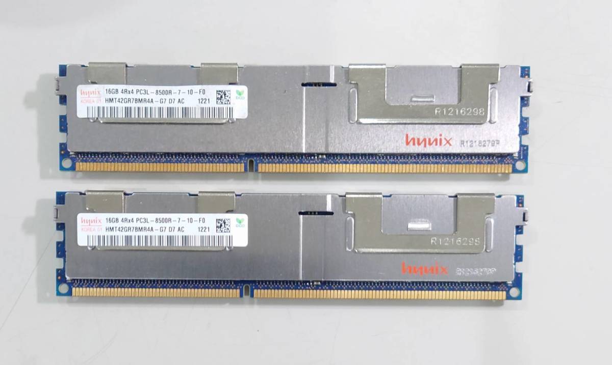 KN2957 【現状品】hynix 16GB 4Rx4 PC3L-8500R-7-10-F0 メモリ 2枚セット_画像1