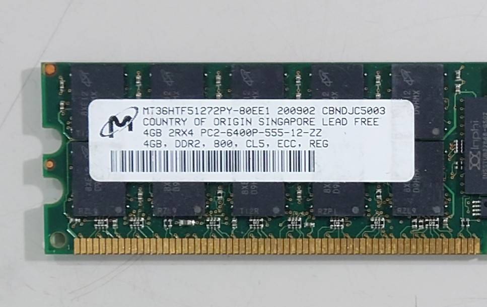 KN2977 【現状品】 Micron 4GB 2Rx4 PC2-6400P-555-12-ZZ_画像2