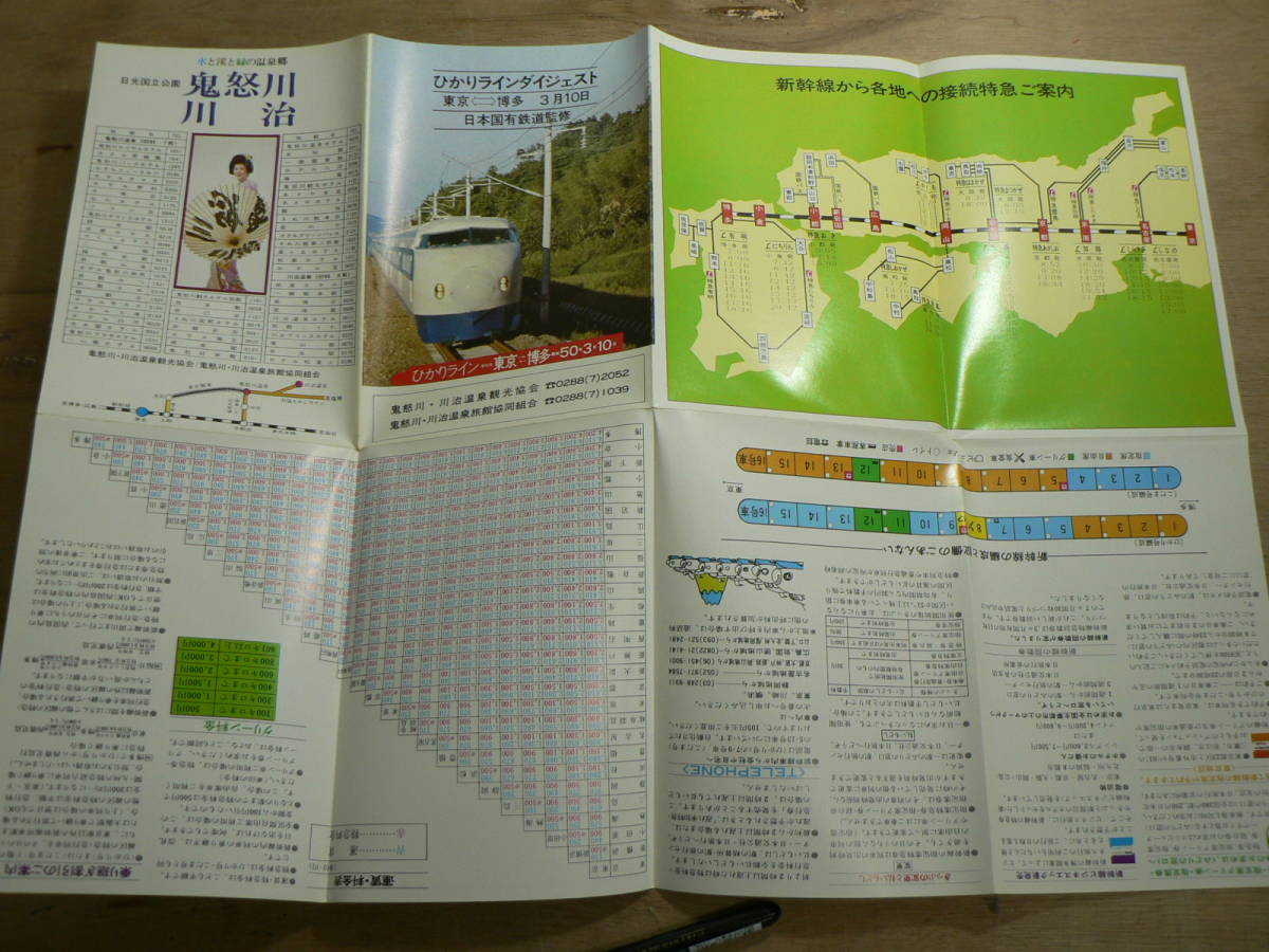 新幹線時刻表 ひかりラインダイジェスト 東京-博多 昭和50年_画像2