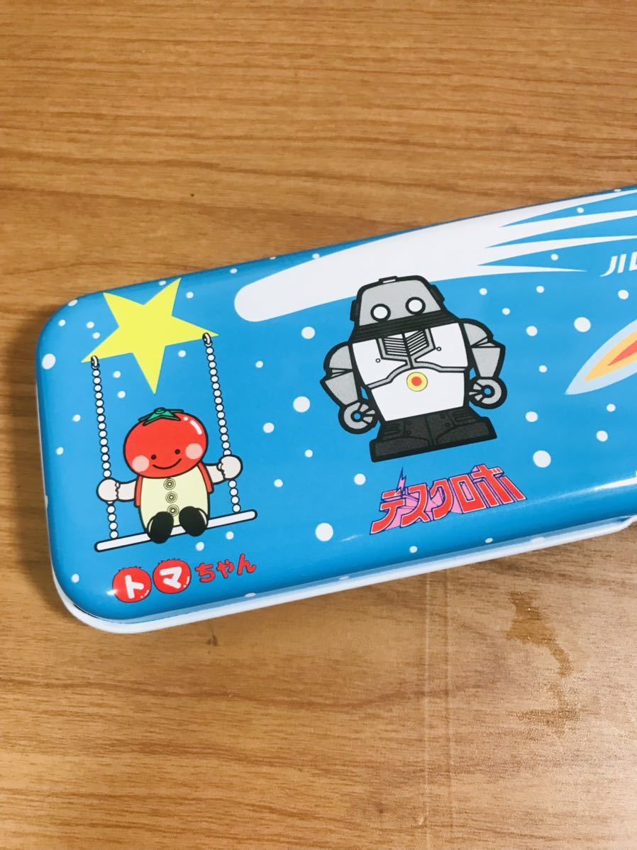 缶ペンケース /筆箱 /ペンケース /20×6.5×2cm/トマちゃん/デスクロボ/ハレーすい星/ディスクシャトル