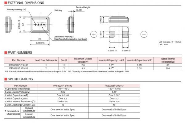 太陽誘電製　スーパーキャパシタ（電気二重層コンデンサ）　３．３Ｖ　１１０００ uＦ　１０個セット_製品資料（参考）