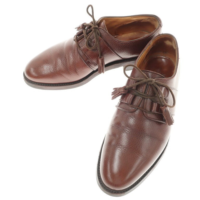 上品な ジョンロブ 6[EPD] ブラウン ドレスシューズ タッセルシューレース レザー SADDLE LOBB JOHN 靴