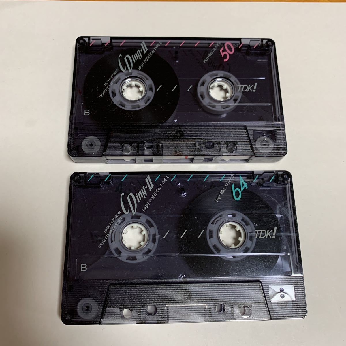 5. カセットテープ TDK CDing-II 50分 64分 2本セット ハイポジション 録音済か不明 中古品 美品 送料無料_画像2