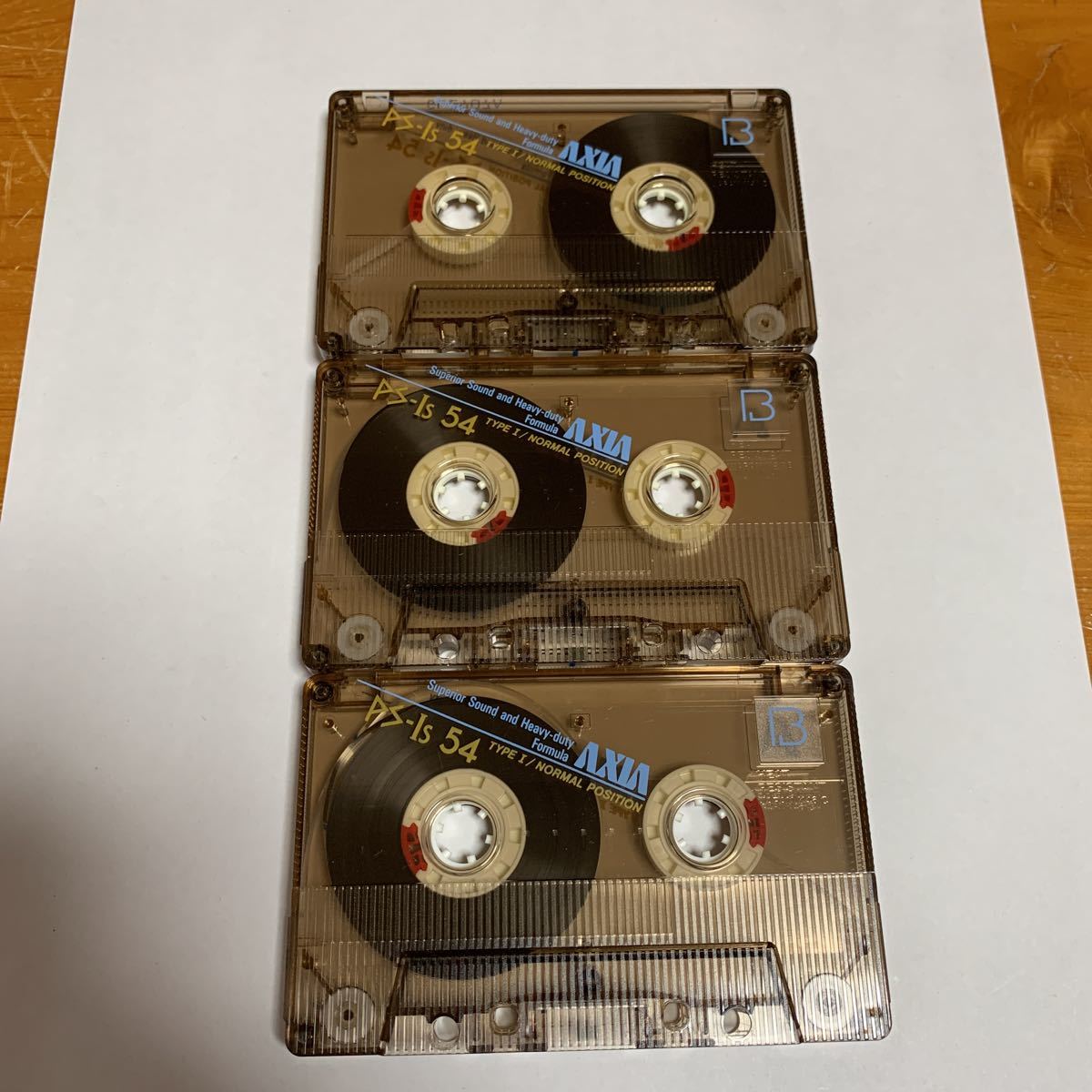 34. カセットテープ AXIA PS-Is 54 3本セット ノーマルポジション 録音済か不明 中古品 美品 送料無料_画像2