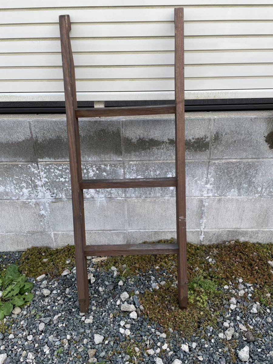 【送料無料】古材 ビンテージ梯子 はしご 古道具当時物 アンティーク インテリアディスプレイ
