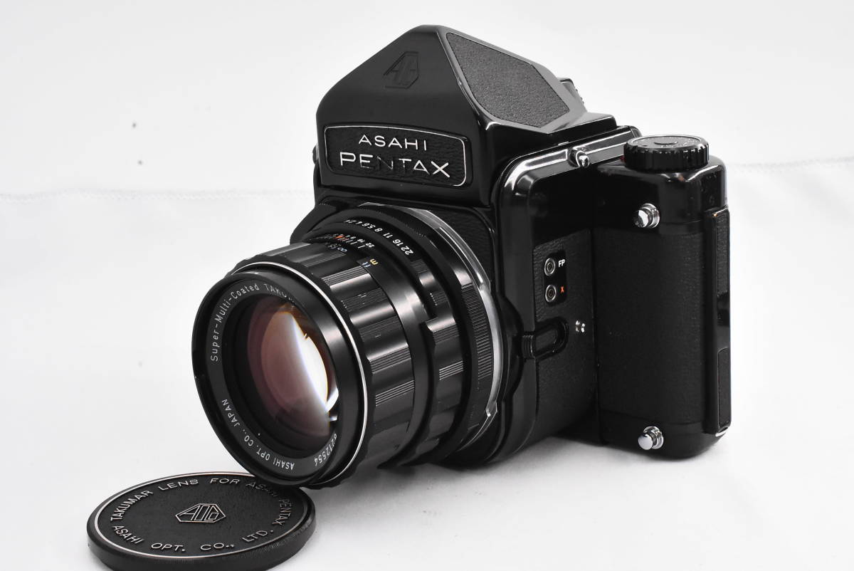 ペンタックス PENTAX 6X7 中判フィルムカメラ ボディ + Super-Multi-Coated TAKUMAR 6x7 105mm F2.4 レンズ付き (t1626)