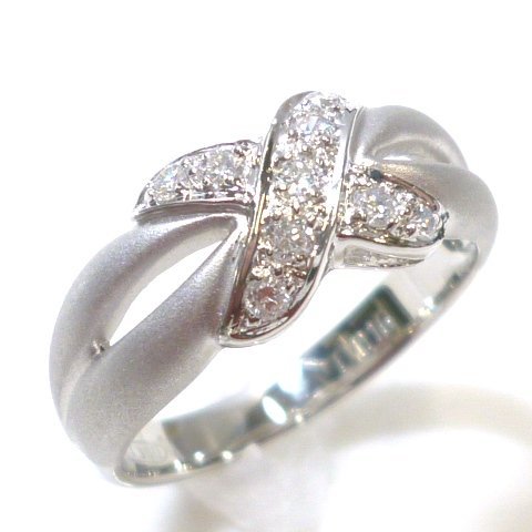 2024 お歳暮【公式】 - 人気ブランド J◇Pt900【新品仕上済】ダイヤモンド 0.16ct リング 指輪 12号 クロス プラチナ 鏡面 マット つや消し ダイヤ Diamond Platinum ring プラチナ台
