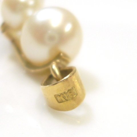 J◇K18 上品なデザイン♪パール付 ペンダントトップ イエローゴールド YG 18金 真珠 Yellow gold Pearl pendent charm【ネコポスOK】_画像5