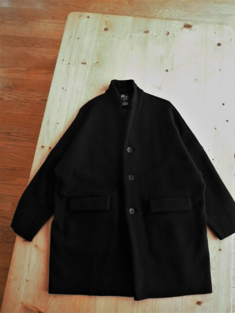 R&D.M.Co-/ Old man z Tailor / wool / felt / coat / knitted / half coat / black / black / oversize / free size / wool 100%