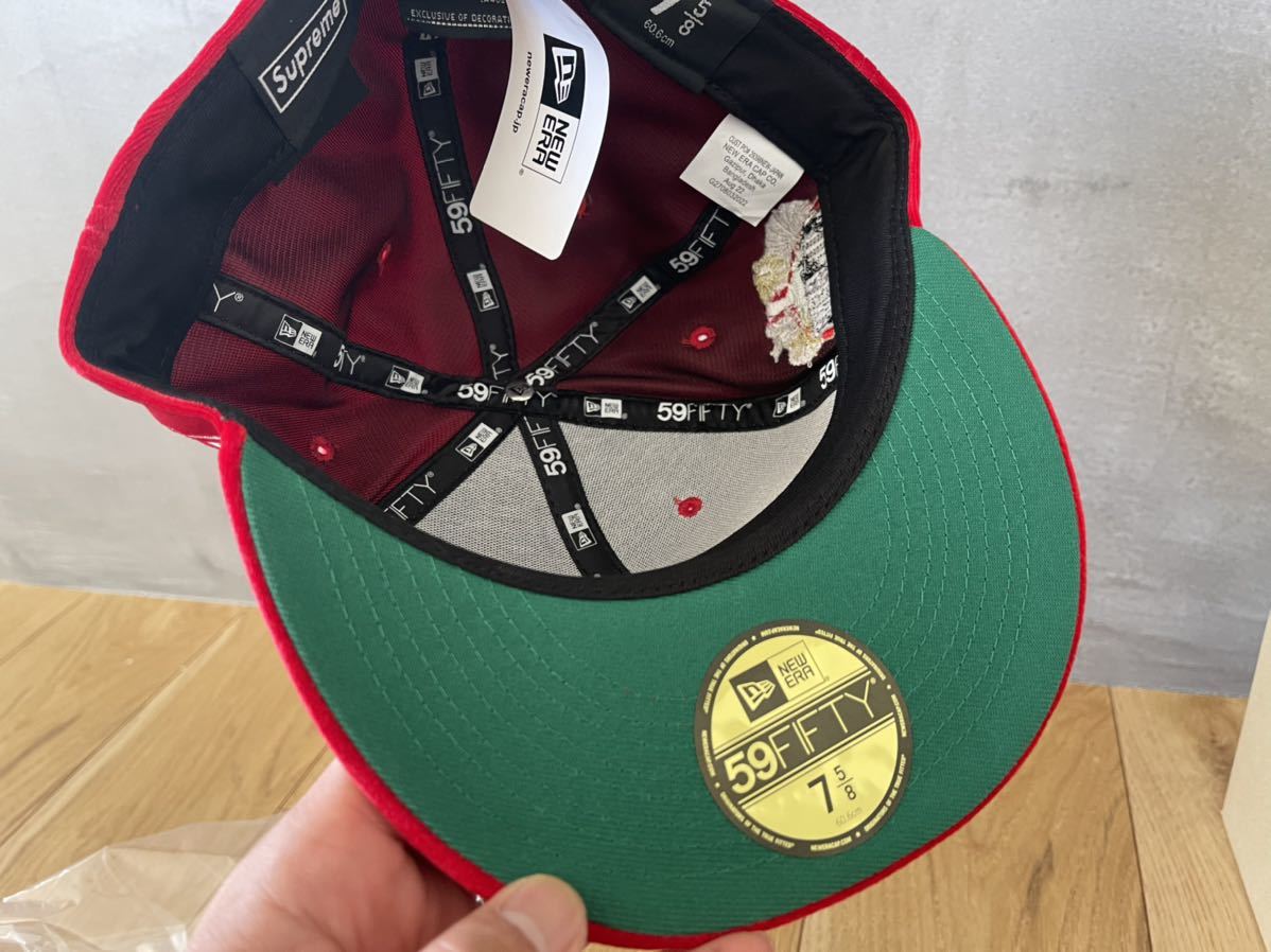 送込 7-5/8 Supreme Velour Box Logo New Era キャップ 帽子 メンズ 人気デザイナー