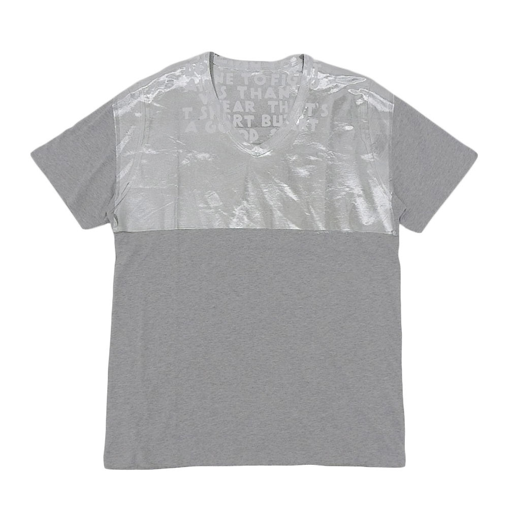 MARTIN MARGIELA 2008SS エイズTシャツ 霜降り灰×白 L-