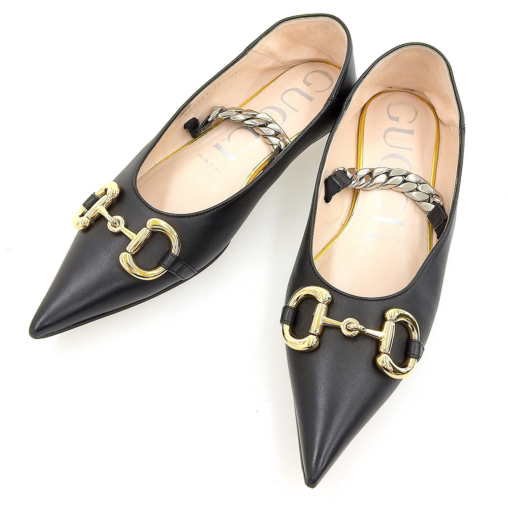 超美品 グッチ GUCCI 2020年商品 621161 ホースビット フラット バレエ