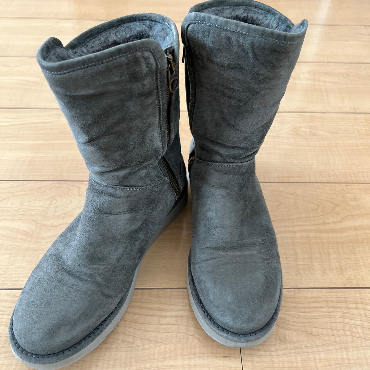 UGG ムートンブーツ ファスナー グレー 23 0〜23 5㎝相当｜Yahoo