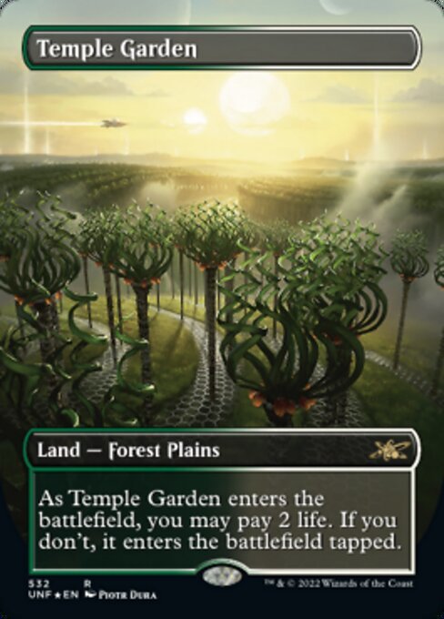 MTG ■土地/英語版■ 《寺院の庭/Temple Garden》★ギャラクシーFOIL★ Unfinity UNF_画像1