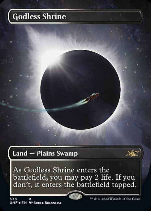 MTG ■土地/英語版■ 《神無き祭殿/Godless Shrine》★ギャラクシーFOIL★ Unfinity UNF