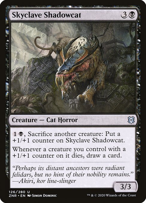 MTG ■黒/英語版■ 《スカイクレイブの影猫/Skyclave Shadowcat》★FOIL★ゼンディカーの夜明け ZNR_画像1