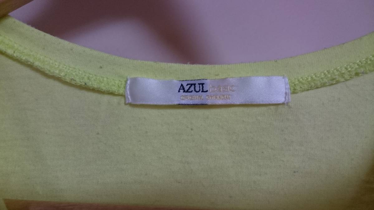 AZUL BASIC [アズール]長袖 Ｖネック カットソー/ＸＳサイズ/ライムグリーン/Ｔシャツ/トップス/古着_画像3