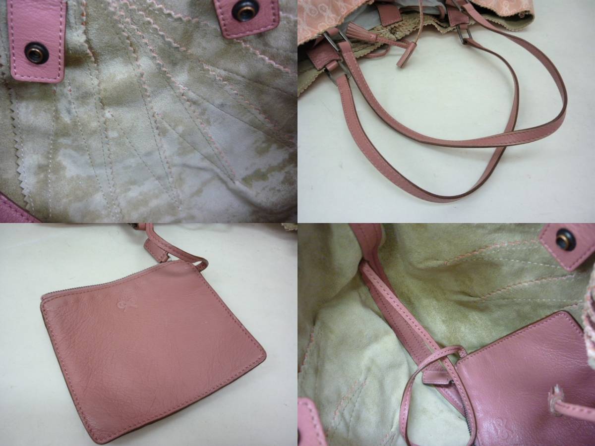 ANYA HINDMARCH Anya Hindmarch tote bag Jaguar do pink series shoulder ..⑦Z