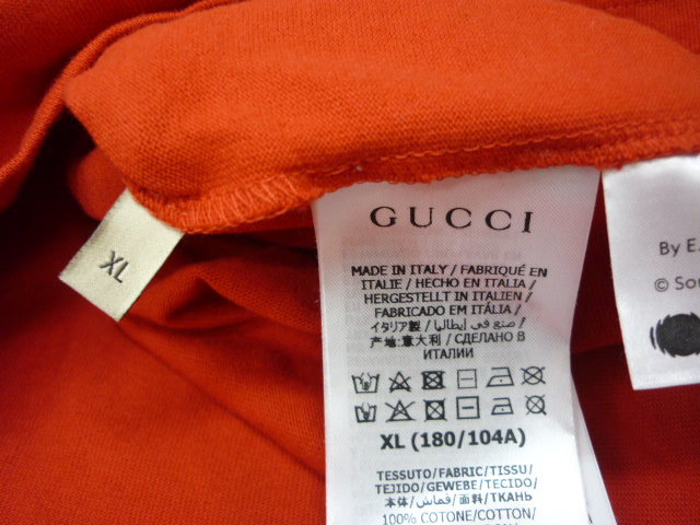 美品 GUCCI グッチ 100 コットン Tシャツ 赤 XL MUSIC IS MINE (76