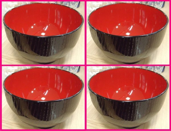 激安大特価!】【激安大特価!】会津 漆器 お椀 4客 レトロ 漆芸