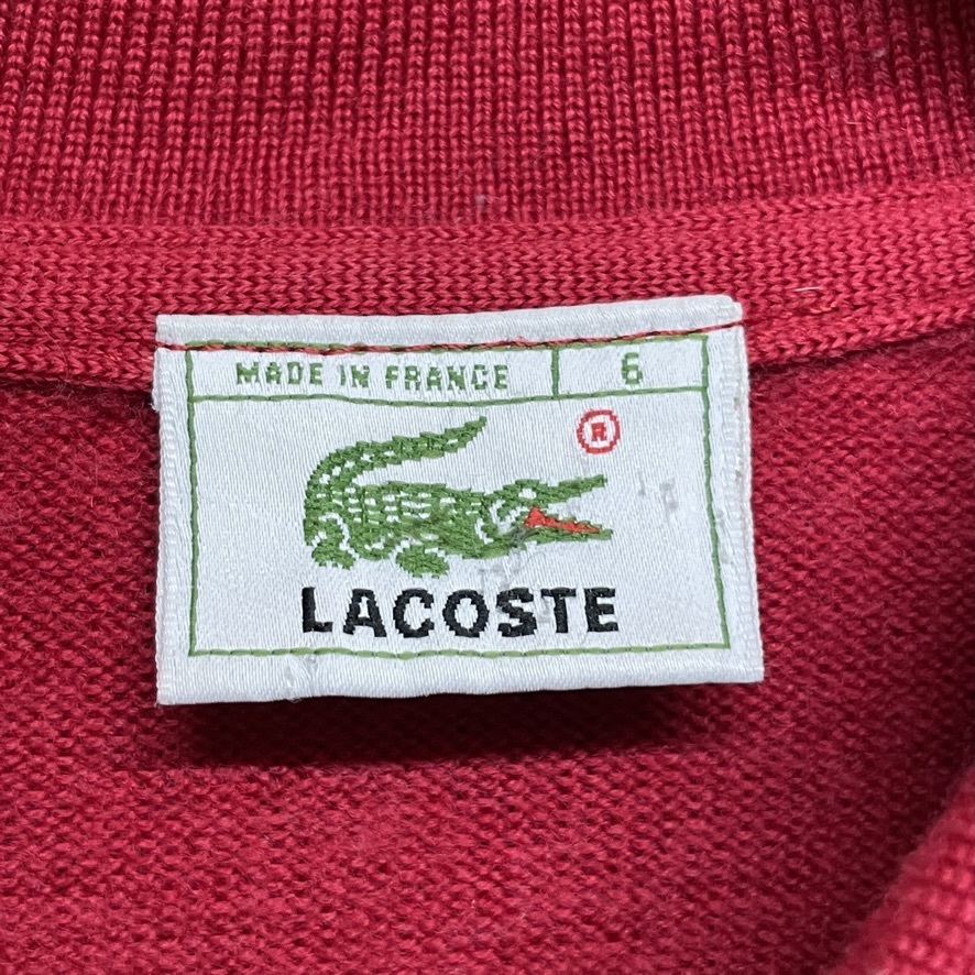 LACOSTE ラコステ ウール ニット セーター 長袖 フランス製 ワンポイント メンズ L ヴィンテージ プルオーバー_画像3